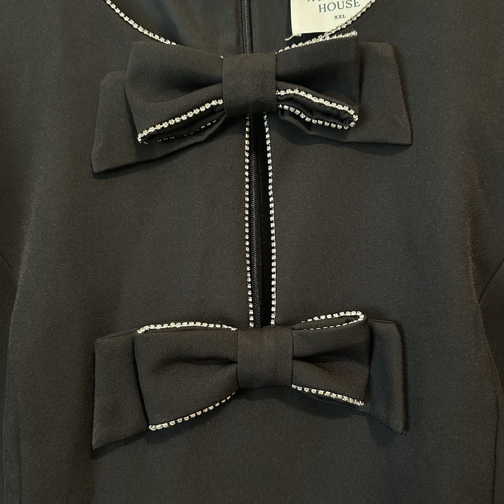 NWT Tuckernuck HYACINTH HOUSE Blair Crystal Bow Mini Dress XXL Holiday - Picture 11 of 16